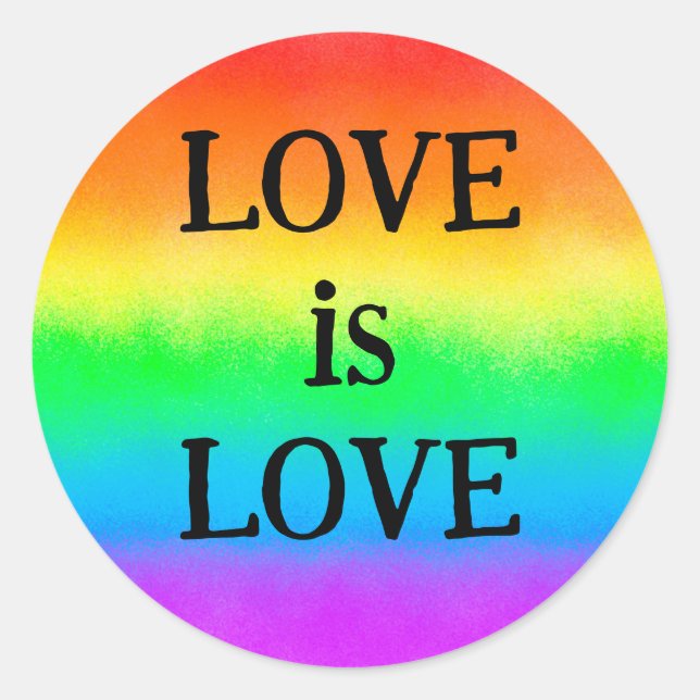 Liebe des LGBT-Preisangebots ist LIEBE | Regenboge Runder Aufkleber (Vorderseite)