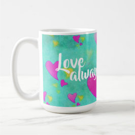 Liebe des niedlichen Herzmusters immer Ihren Namen Kaffeetasse