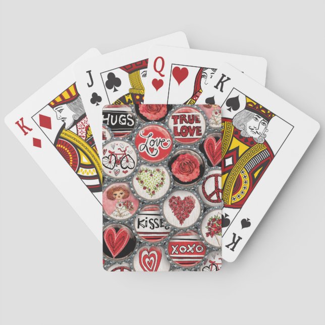 Liebe des niedlichen Rötlichen Herzens Spielkarten (Rückseite)