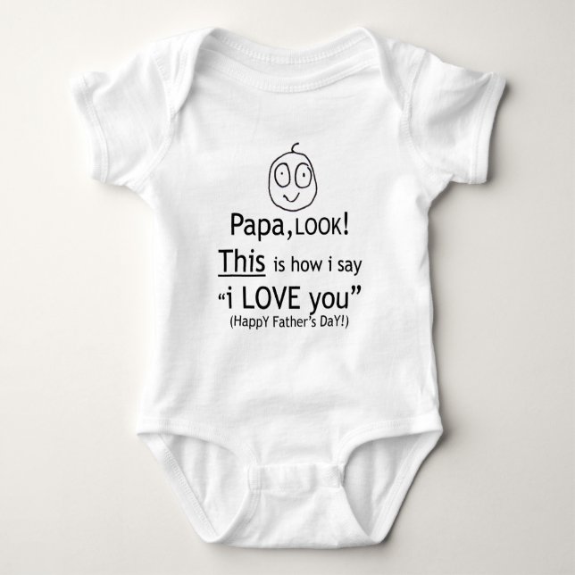 Liebe des Papas I Sie! Baby Strampler (Vorderseite)