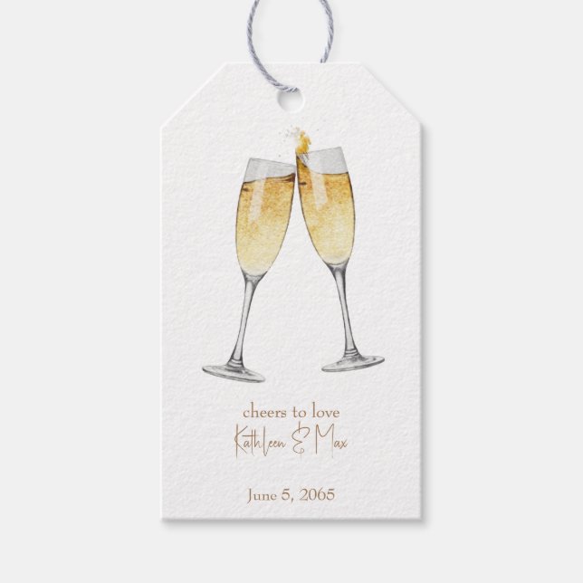 Liebe des Personalisierten Champagner Toast Geschenkanhänger (Vorderseite)