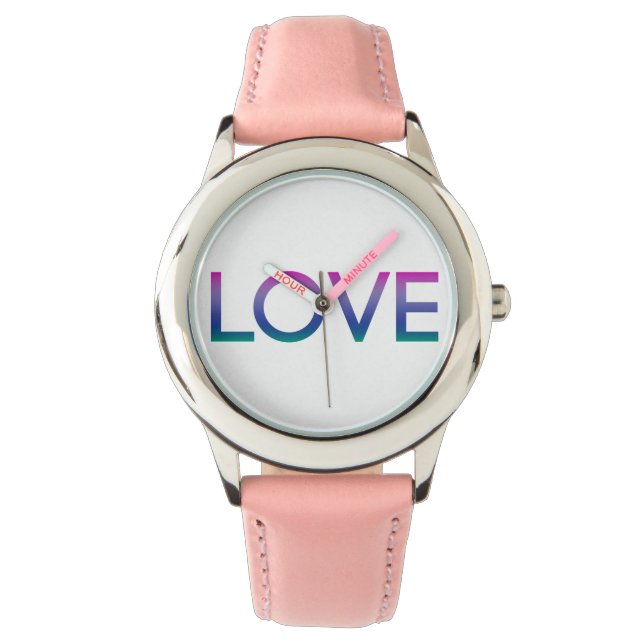Liebe des Regenbogens Armbanduhr (Vorderseite)
