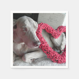 Liebe des Regens - Weimaraner Hund Napkins Serviette