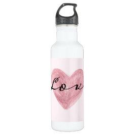 Liebe des rosa Herzens Edelstahlflasche