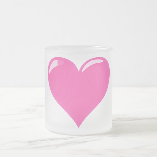 Liebe des rosa Herzens Mattglastasse (Mittel)