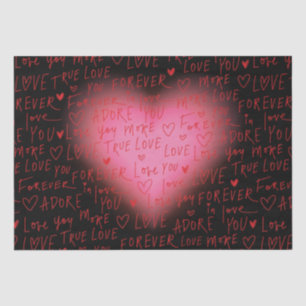 Liebe des rosa Herzens - Umschlagpapier Seidenpapier