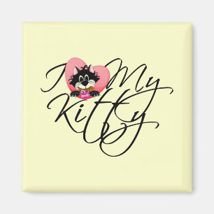 Liebe des Rosa-I meine Kitty-T-Shirts und Geschenk Magnet
