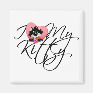 Liebe des Rosa-I meine Kitty-T-Shirts und Geschenk Magnet