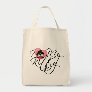 Liebe des Rosa-I meine Kitty-T-Shirts und Geschenk Tragetasche