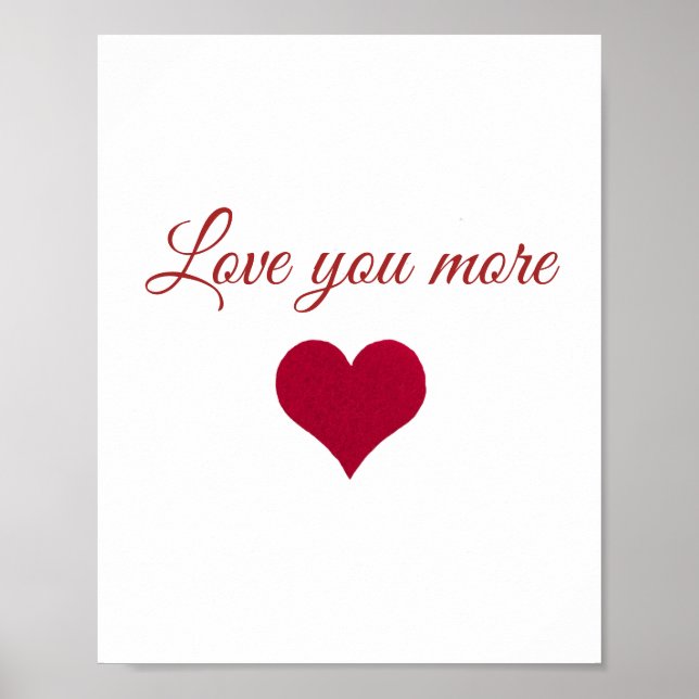 Liebe des roten Herzens Mehr Sprichwort Poster (Vorne)