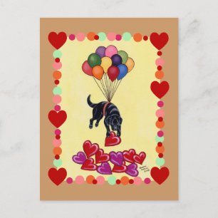 LIEBE des Schwarzen Labradors (gerahmt) Postkarte