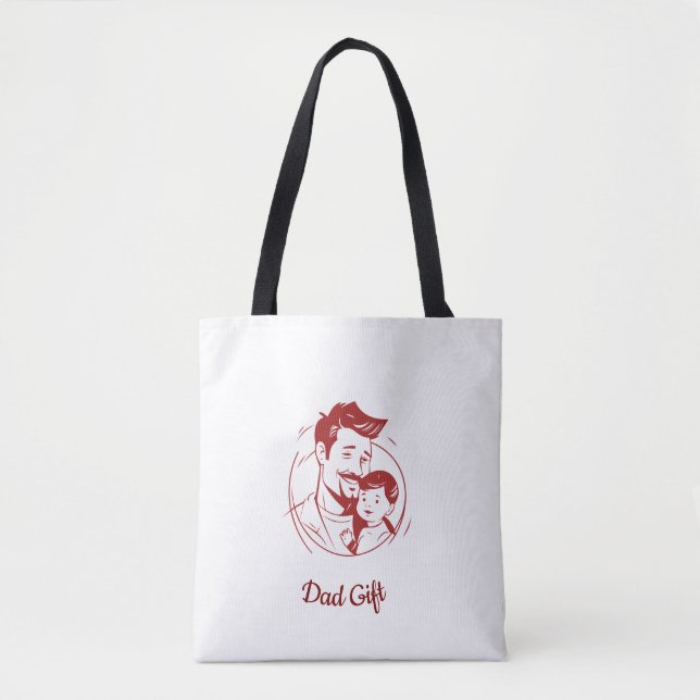 Liebe des Vaters - Vater & Baby Embrace Silhouette Tasche (Vorderseite)