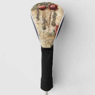 Liebe des Vintagen Pergaments mit Blume (4) Golf Headcover