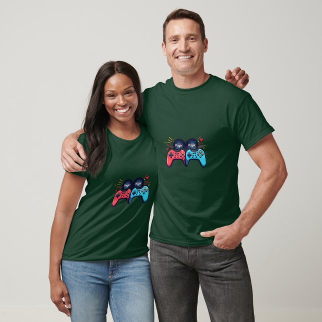 Liebe-Design für Player 1 & Player 2 T-Shirt (Unisex)