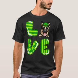 Liebe Deutscher Schäferhund Glücksklee Kleeblatt S T-Shirt
