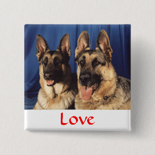 Liebe Deutscher Schäferhund Knopf Pin Button
