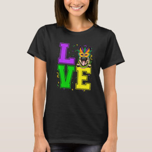 Liebe Deutscher Schäferhund Mardi Gras Festival Te T-Shirt