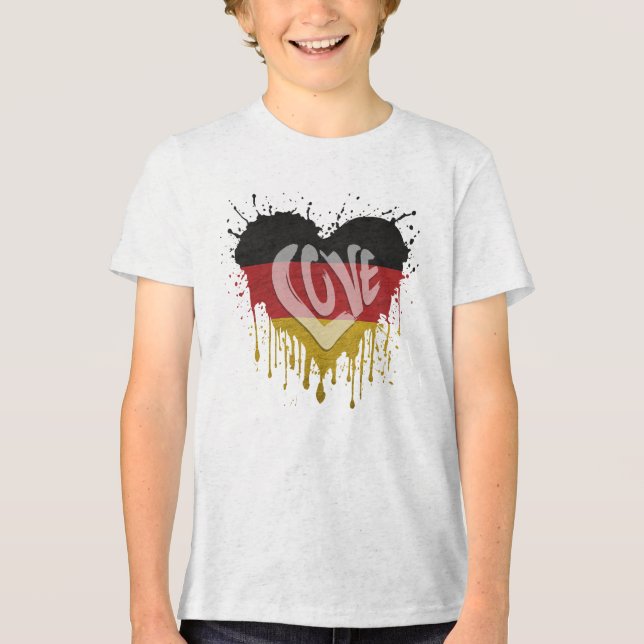 Liebe Deutschland Tri-Blend Shirt (Vorderseite)