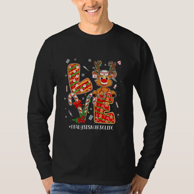 Liebe Dialysis Nurse Leben Weihnachten Matching T-Shirt (Vorderseite)