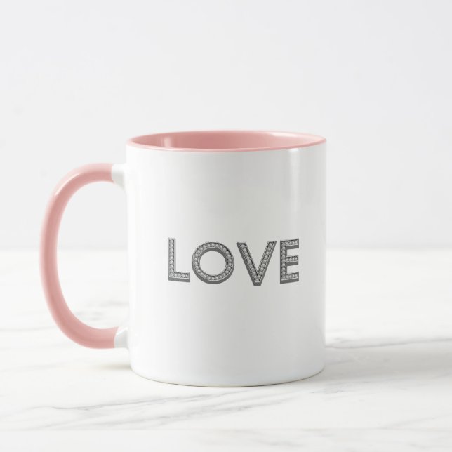 Liebe Diamantbriefe Tasse (Links)