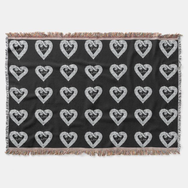 Liebe Diamond Heart Throw Blanket Decke (Vorderseite)