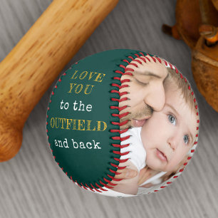 Liebe dich bis zum Außenfeld und zurück Grüne Foto Baseball