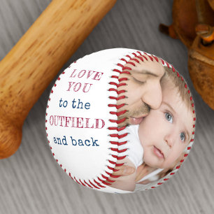 Liebe dich bis zum Außenfeld und zurück Weiße Foto Baseball