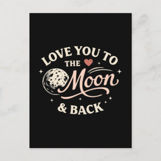 Liebe dich bis zum Mond Retro Klassiker Valentinst Postkarte