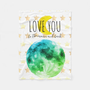 "Liebe dich bis zum Mond und zurück" Anpassbar Fleecedecke