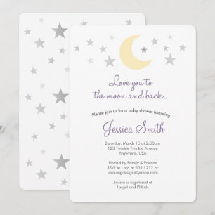 Liebe dich bis zum Mond und zurück Baby Shower Ein Einladung