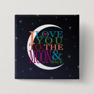 Liebe dich bis zum Mond und zurück Button