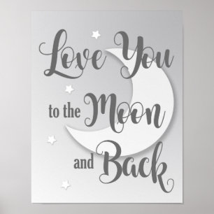 Liebe dich bis zum Mond und zurück Kunstprint 1 vo Poster