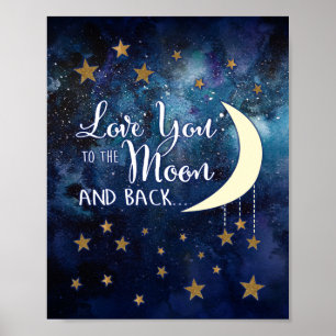 Liebe dich bis zum Mond und zurück Poster