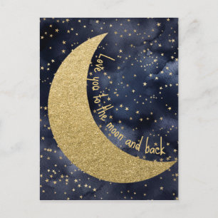 Liebe dich bis zum Mond und zurück Postkarte