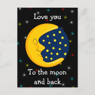 Liebe dich bis zum Mond und zurück Postkarte