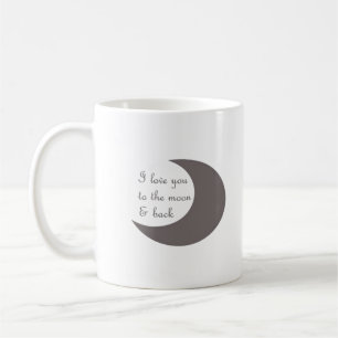 Liebe dich bis zum Mond und zurück Runde Grafik Kaffeetasse