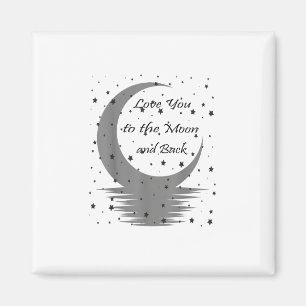 Liebe dich bis zum Mond und zurück Simple Romantic Magnet
