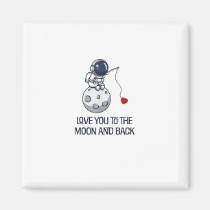 Liebe dich bis zum Mond und zurück Süße Minimal Äs Magnet