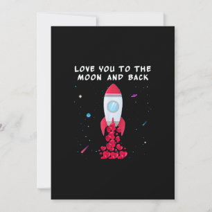 Liebe dich bis zum Mond und zurück Valentinstag St Feiertagskarte