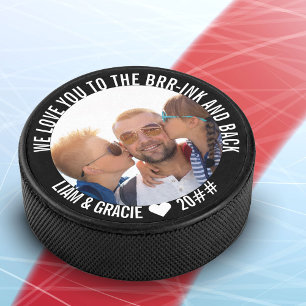 Liebe dich bis zur Eisfläche & zurück Personalisie Eishockey Puck