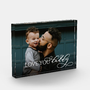 Liebe dich Daddy Elegante handgeschriebene Schrift Fotoblock
