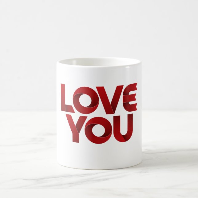 Liebe dich – Fette romantische Typografie Kaffeetasse (Mittel)