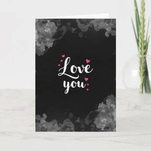 Liebe dich Fuchsia-Herzen Karte