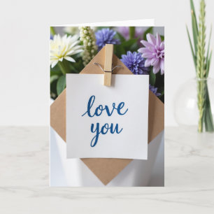 Liebe dich Grußkarte Blumen Karte