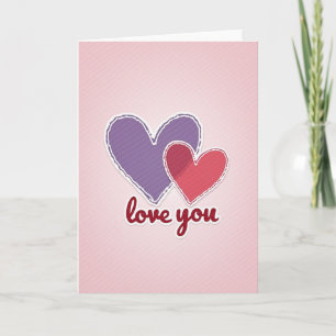 Liebe dich Grußkarte mit Herzen Karte