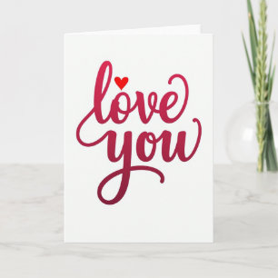 Liebe dich Herz Schrift Karte