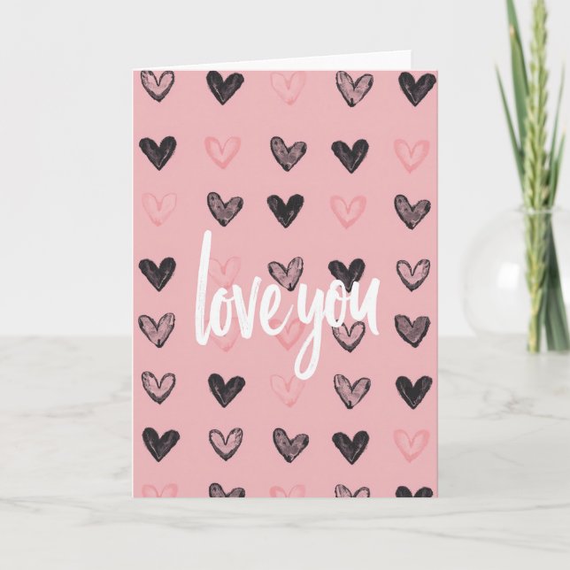 Liebe dich Herzen Süße Karte (Vorderseite)