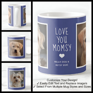 Liebe dich Hund Mütterchen Fotos Modern Blau C49 & Kaffeetasse