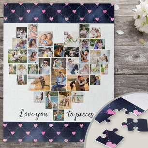 Liebe dich in Stücke Herzförmige 36-Foto-Collage J