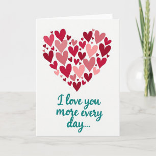 Liebe dich jeden Tag mehr Hearts Karte